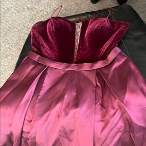 Elegant Burgundy Satin Dress